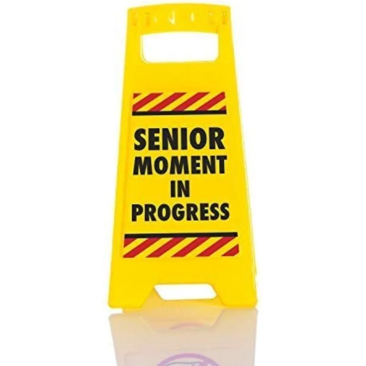 Boxer Senior Moment Schreibtisch Warnschild, Kunststoff, gelb