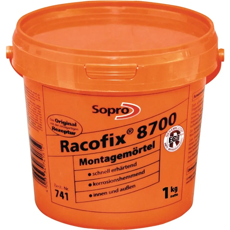 Montagemörtel Racofix 8700 1:3 (Wasser/Mörtel) 1kg Eimer SOPRO