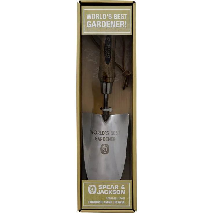 Spear & Jackson Anlässe Blumenkelle World?s Best Gardener, silber, 32 x 8,5 x 6 cm, OCCWBG