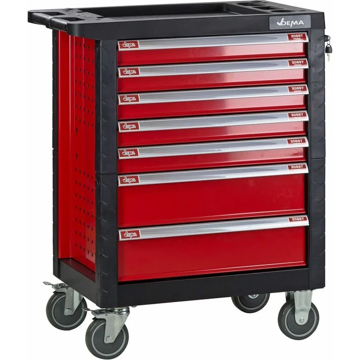 Werkstattwagen Werkzeugwagen Carlos Rollwagen mit 7 Schubladen Fahrbar Leer – Bild 1