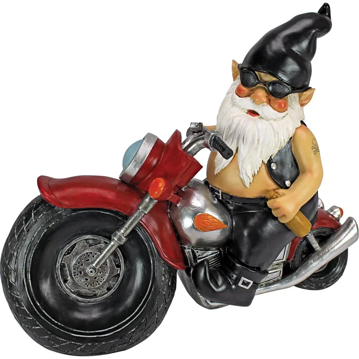 Design Toscano Dekofigur Biker mit Lederjacke, Maße: 14 x 34,5 x 28 cm