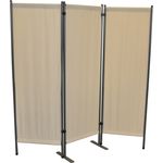 Leco Paravent, Trennwand und Sichtschutz für Balkon und Garten, 3-teilig beige