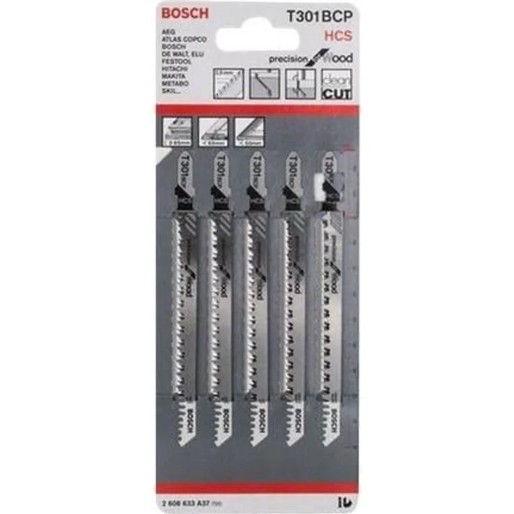 BOSCH Stichsägeblatt T 301 BCP, Precision für Wood, 5-er Pack, 2608633A37 – Bild 2