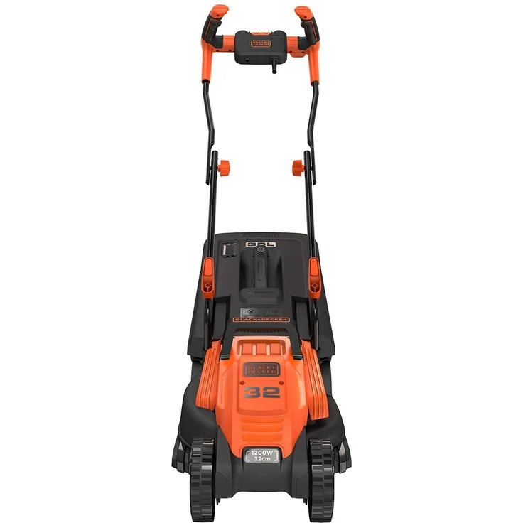 Black+Decker Elektro-Rasenmäher mit Fahrradlenker-Griff - 1.200W, 32cm Schnittbreite, 3-fach axial Höhenverstellung, 35l Fangbehälter, ideal für kleine Gärten - BEMW451BH – Bild 5