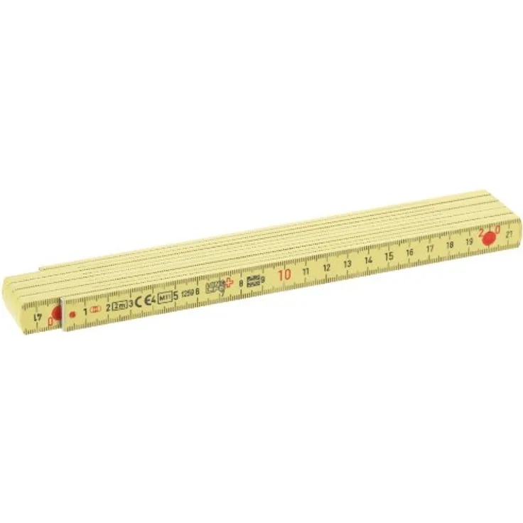 BMI 936001 Kunstoffgliedermaßstab ''Longlife'' aus glasfaserverstärktem Kunstoff, 2 m, gelb