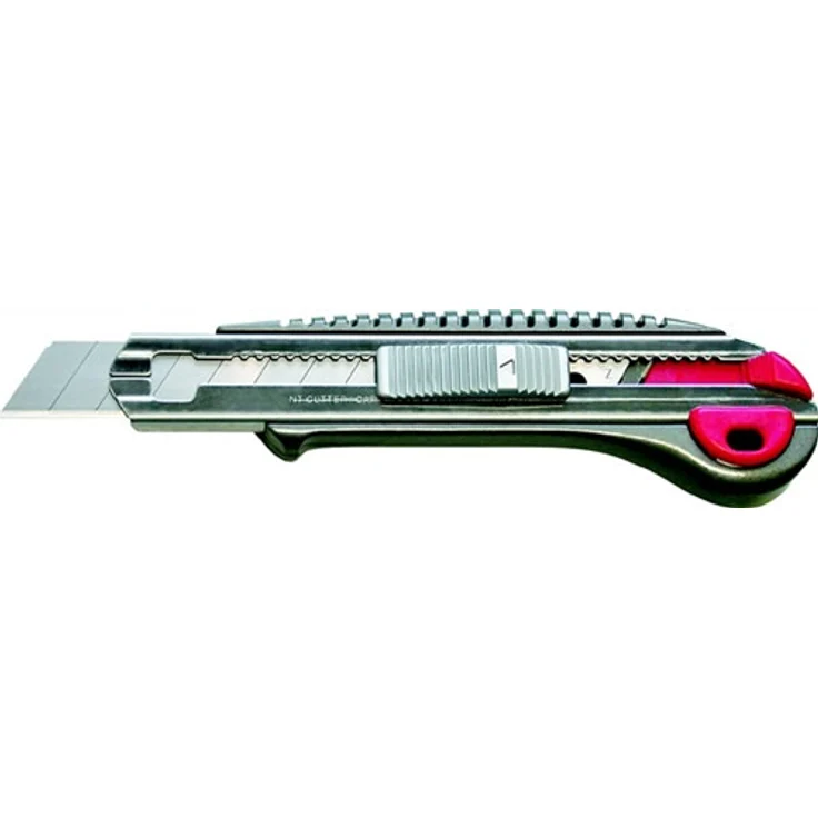 Cuttermesser Länge 157mm Breite 18mm Ganzmetall Drucktaste inkl.2 Klingen - 489646 – Bild 1