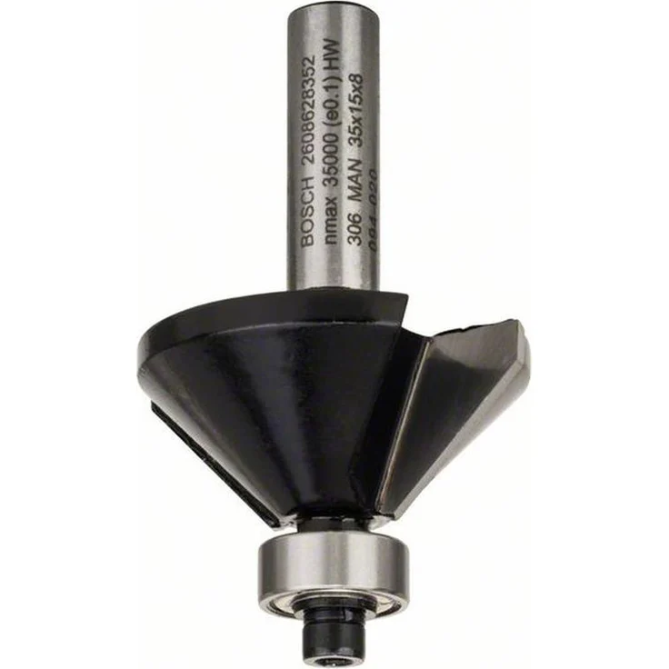 Bosch Professional Fasefräser Standard for Wood (für Holz, Ø 35 mm, Arbeitslänge 15 mm, 45° Winkel, Zubehör Handfräse) – Bild 1