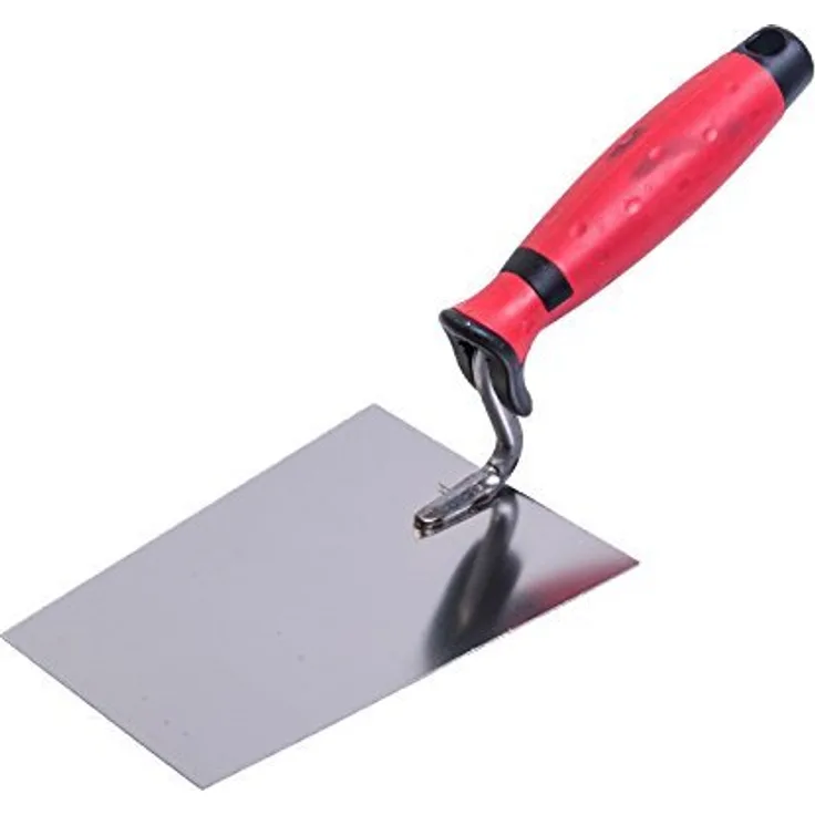 Connex COX781126 Maurerkelle, eckige Form, S-Hals, rostfrei, 2-Komponenten-Griff, 160 mm, Rot