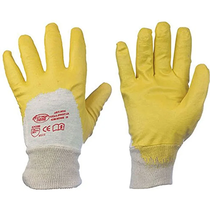 Feldtmann 0550-10H Handschuhe Gr.10, YELLOWSTAR NITRIL MIT Strickbund, Gelb