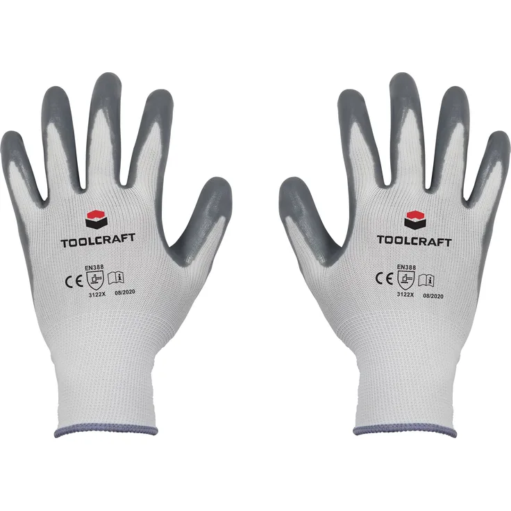 TOOLCRAFT TO-5621502 Polyamid, Nitril Arbeitshandschuh Größe (Handschuhe): 9 EN 388 CAT II 1 Paar