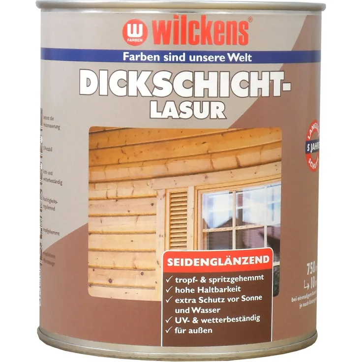 Wilckens - Wilckens 0,75l Dickschichtlasur Mahagoni seidenglanz Holzschutzlasur Holz Lasur - braun