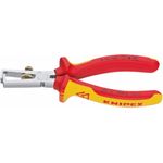 KNIPEX 11 06 160 Abisolierzange verchromt isoliert mit Mehrkomponenten-Hüllen, VDE-geprüft 160 mm