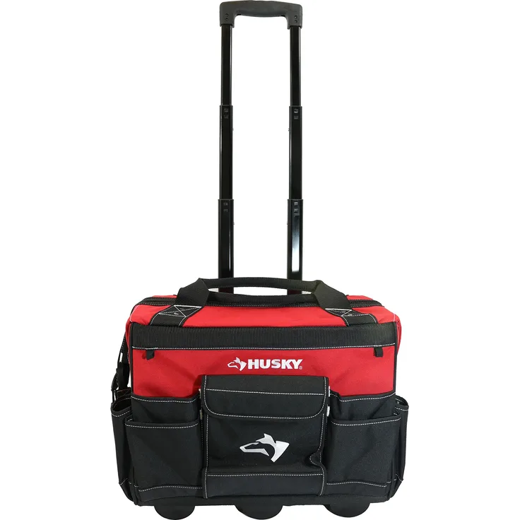 Husky GP-43196N13 18” 600-Denier Red Water Resistant Werkzeugtasche mit Teleskopgriff