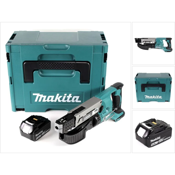 Makita DFR550T1J Akku Magazinschrauber 18V 25-55mm + 1x Akku 5,0Ah + Makpac - ohne Ladegerät