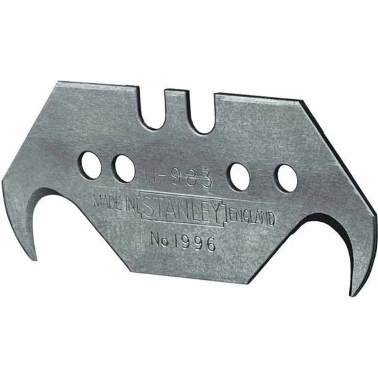 Stanley Hakenklingen 1996 (ohne Lochung, 0,65 mm Klingenstärke, geeignet für Verpackungen-Bodenbeläge-Plastik) 1-11-983