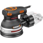 WORX WX655 Exzenter Schleifer Vibrafree 380W Schleifgerät inkl. Cyclone Staubbehälter, Schleifpapier K60, Schleifpapier K120, Schleifpapier K180 & Werkzeugkoffer