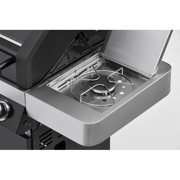 RÖSLE Gasgrill BBQ-Station VIDERO G3 Schwarz, Grill mit 3 Haupt- und 1 Seitenbrenner, Deckel mit Glaseinsatz & Thermometer, beleuchtete Drehknöpfe, pulverbeschichteter Stahl schwarz, Version 2021 – Bild 3