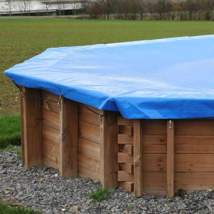 PCS Winterabdeckplane 580g-m² für Echtholz Rechteckbecken Orange