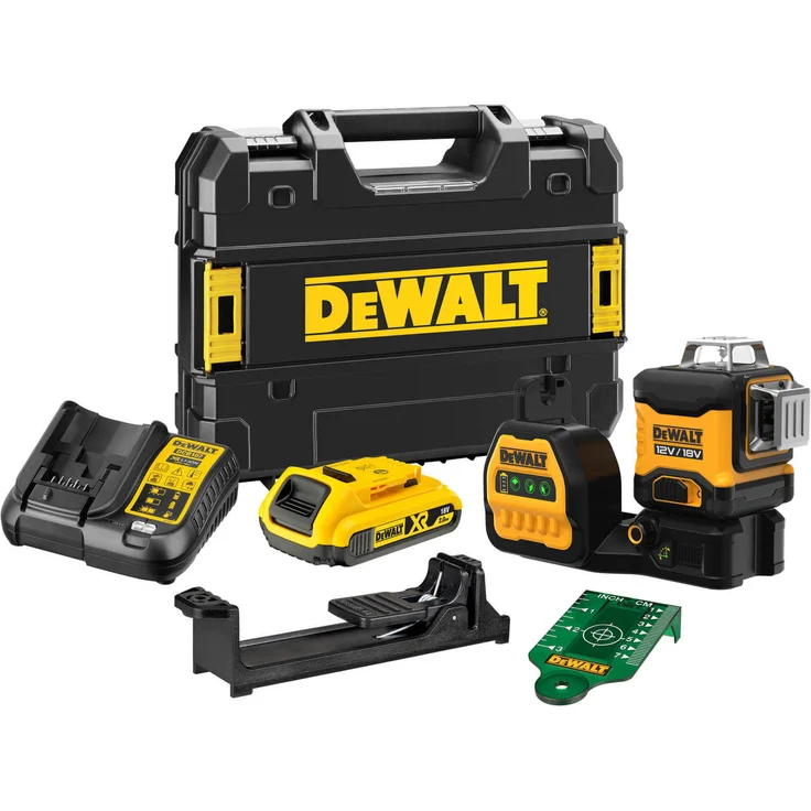 DeWalt Akku-Multilinienlaser D89D1G18-QW Grün, Kreuzlinienlaser inkl TSTAK 12 und 18V, Laserklasse 2 – Bild 1