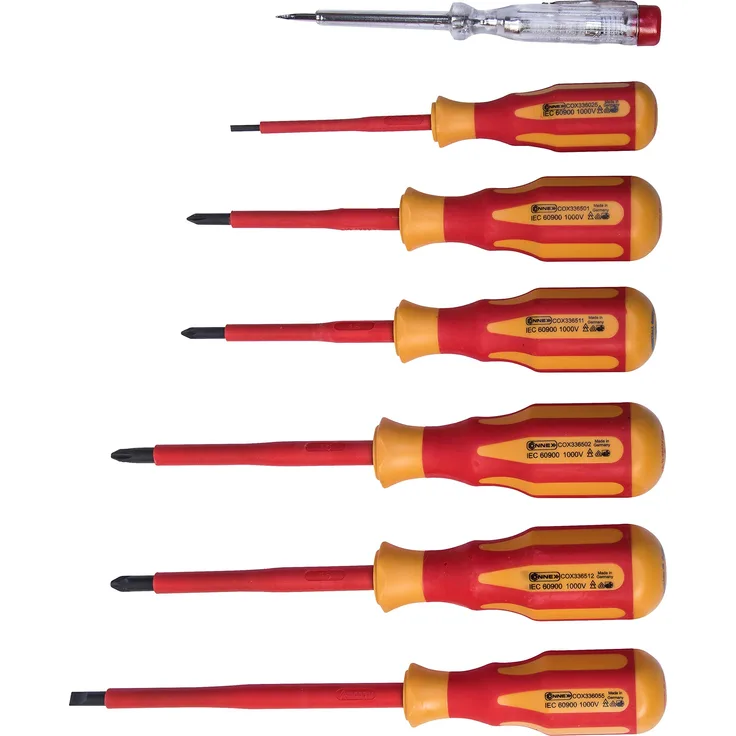Connex COX336207 Elektriker-Schraubendreher-Satz VDE, 2-Komponenten-Griffe, 7-teilig