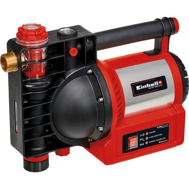 Einhell GE-GP 1246 N FS (1.200 Watt, 4.600 l-h, 5 bar Förderdruck, Wasserfüll--Schmutz--Sauganzeige, Trockenlaufsicherung, Brüh--Thermoschutz, Flow-Sensor m. LED, Rückschlagventil) – Bild 1