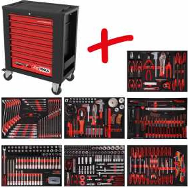 KS Tools Performanceplus Werkstattwagen-Satz P15 mit 397 Werkzeugen für 7 Schubladen
