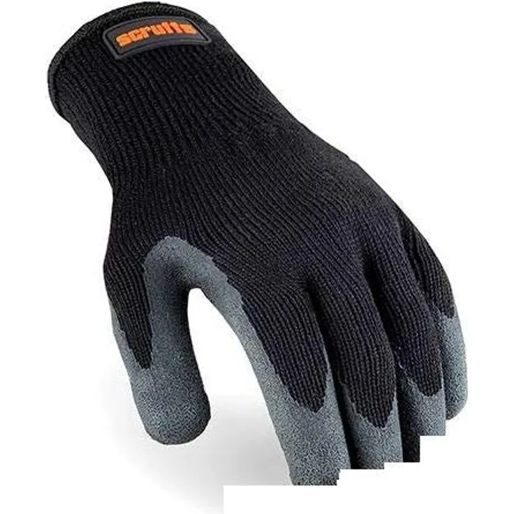 Scruffs T50997 Utility Handschuhe mit Latexbeschichtung, Schwarz