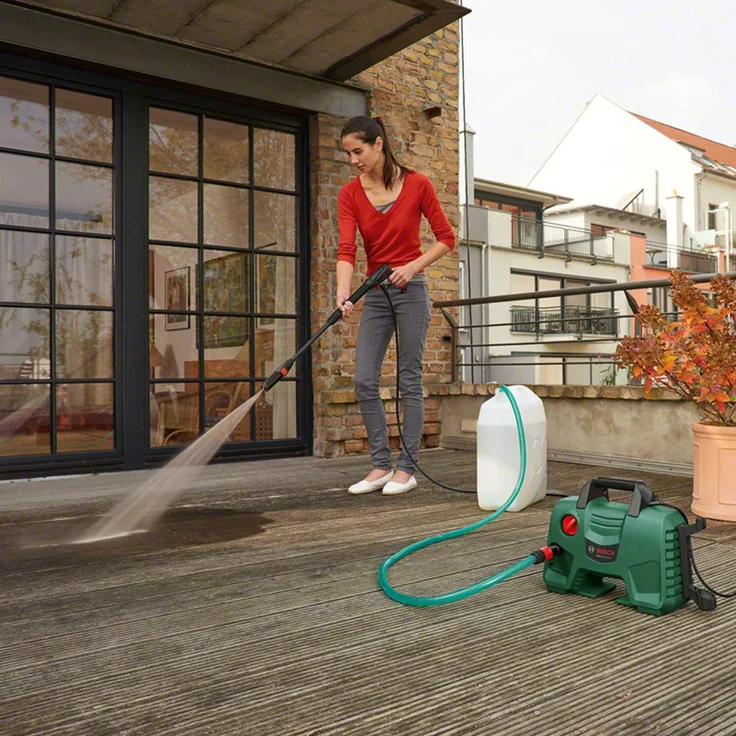 Bosch DIY EasyAquatak 100 Hochdruckreiniger 360° Düse inkl. Reinigungsmitteltank, 5 m Kabel, 3 m Schlauch, Karton, 1100 Watt, Druck: 100 bar, max. 330 l/h – Bild 7