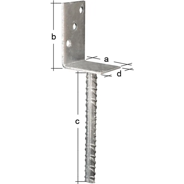 L-Pfostenträger ETA-10/0210 80x100x200x60mm TZN GAH