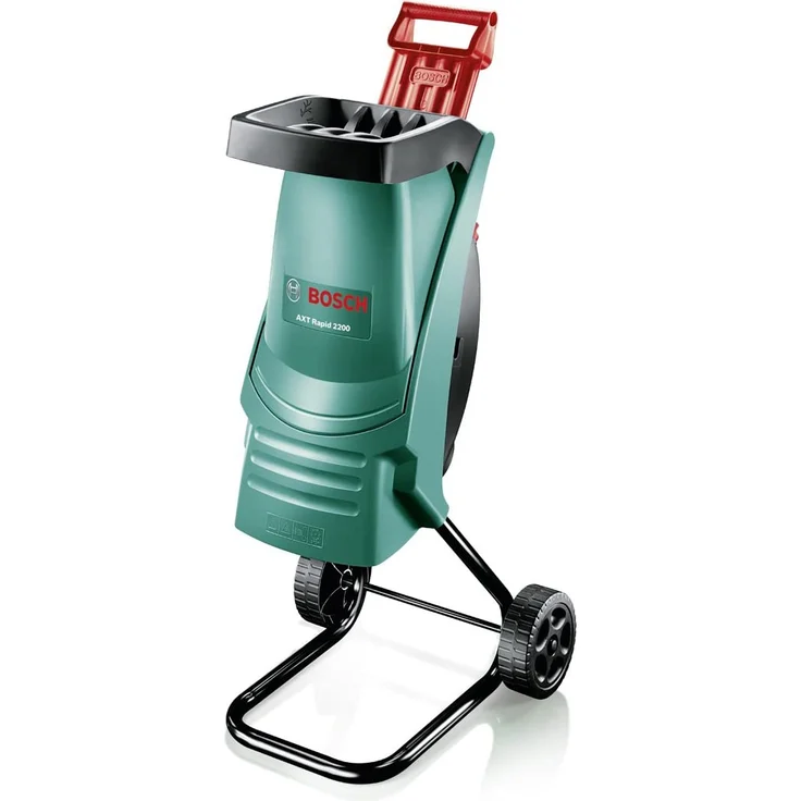 Bosch Häcksler AXT Rapid 2200 2200 Watt Materialdurchsatz 90 kg h max Schneidekapazität D 40 mm Leistung 2 200 W Häckselsystem Messer Materialstärke 4 cm Schnittgeschwindigkeit 3 650 U min Transporträder – Bild 2