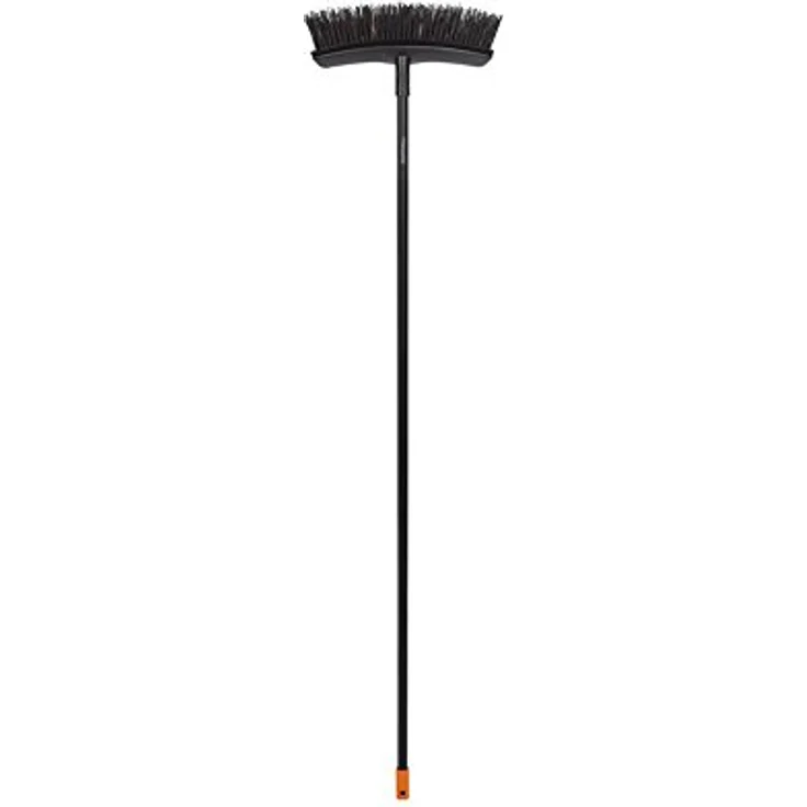 Fiskars Solid Allzweckbesen mit PowerClean-Borsten, Länge: 1,6 m, M, Schwarz-Orange, 1025921 – Bild 1