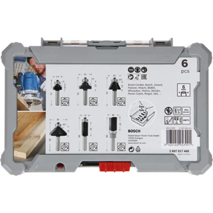 Bosch Professional 6tlg. Rand- und Kantenfräser Set (für Holz, für Oberfräsen mit 6 mm Schaft) - Preisvergleich – Bild 3