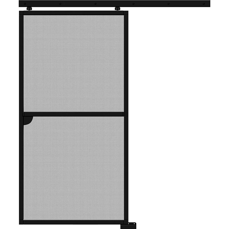 Schellenberg 70071 Insektenschutz-Schiebetür Premium Fliegengitter-Tür zum Schieben, barrierefrei, Alu-Profile und Fiberglas Gewebe kürzbar, 120 x 240 cm – Bild 1