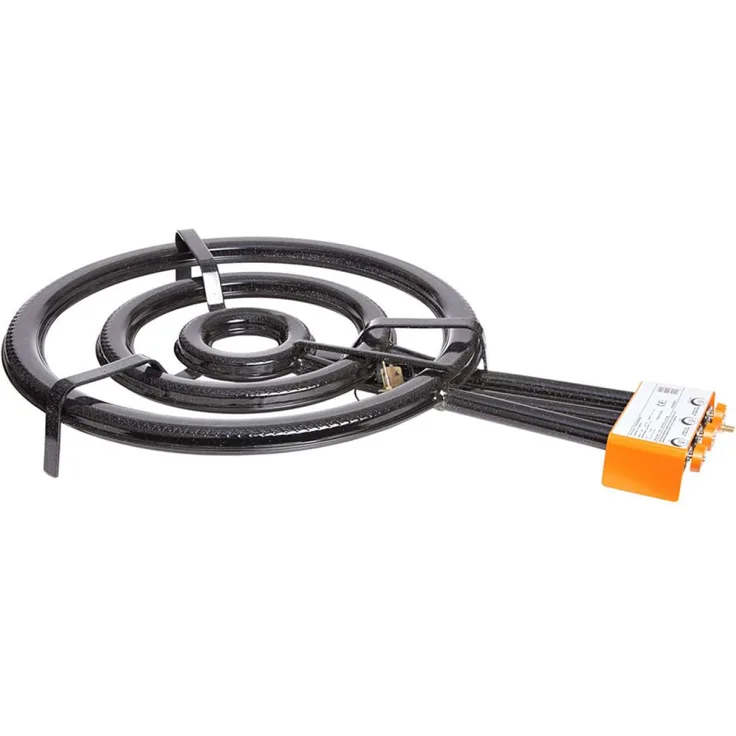 Paella World International Paella-Gasringbrenner, 3-Ring, Schwarz, Ø 60 cm