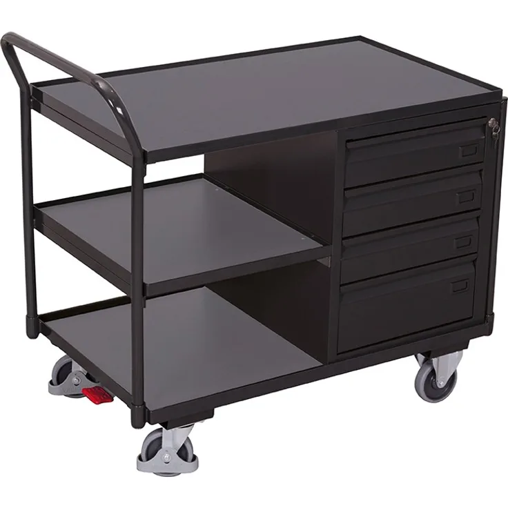Variofit Werkstattwagen mit 3 Ladeflächen, RAL 7016 - sw-600.605-AG - 4035694...