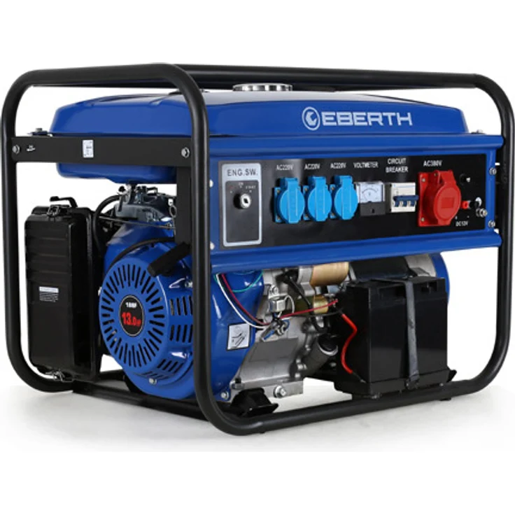 Eberth - 5500 Watt Benzin Stromerzeuger (E-Start, 13 PS Benzinmotor, Ölmangelsicherung, Automatischer Voltregler, 3-Phasen, 1x 400V, 3x 230V, 1x 12V, – Bild 1
