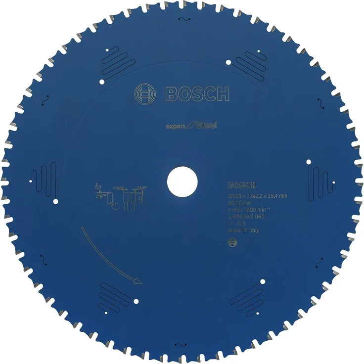 Bosch Professional Kreissägeblatt (für Stahl, AußenØ: 305mm, Bohrung: 25,4mm, Zubehör für Metall-, Kapp-, Gehrungssäge) – Bild 1