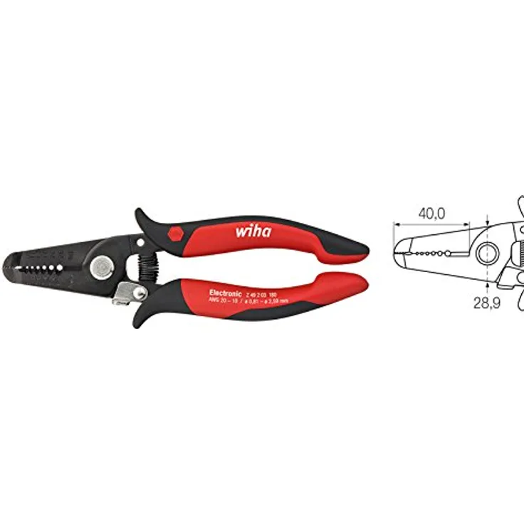 Wiha Z49218003SB Abisolierzange Electronic Abisolierstationen 0, 8-2, 6 mm (36794) 180 mm, 5 Stück