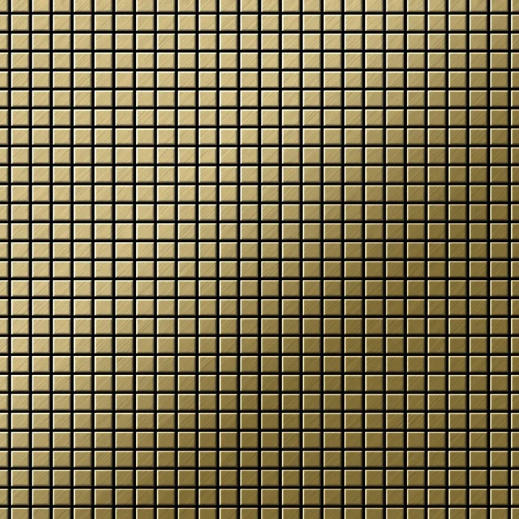 Mosaik Fliese massiv Metall Titan gebürstet in gold 1,6mm stark ALLOY Glomesh-Ti-GB 1,07 m2
