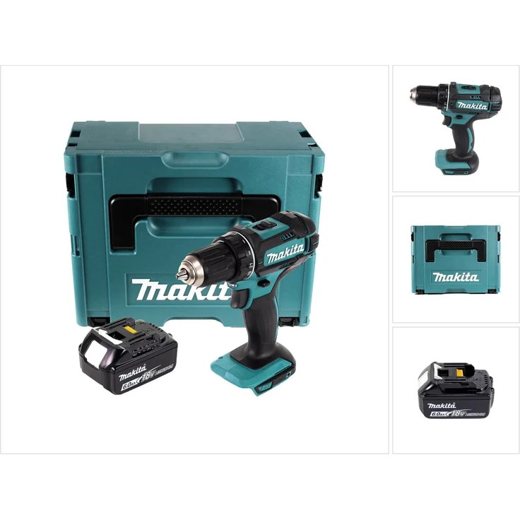 Makita DDF482G1J Akku Bohrschrauber 18 V 62 Nm 2-Gang, Schnellspannbohrfutter 1x Akku 6Ah und Makpac ohne Ladegerät – Bild 1