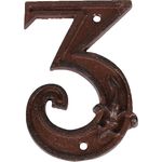Hausnummer Zahl 3 Drei Antik-Stil Gusseisen H12cm