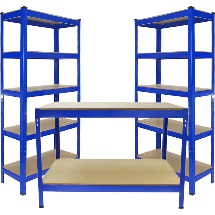 Monster Racking 2 x T-Rax Metall Aufbewahrungswerkbank 75cm Blau