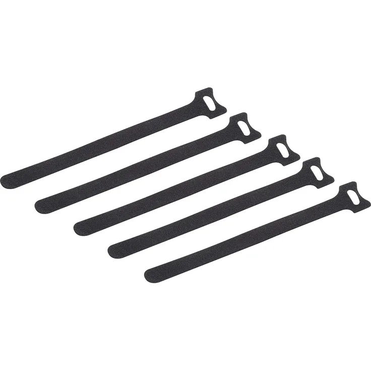 Meister Klett-Kabelbinder - 5 Stück - schwarz - 125 x 12,5 mm - Wiederverwendbar - Langlebig & robust - Kabelklett mit Klettverschluss - Wiederverschließbares Kabelbinder-Set - 7452500