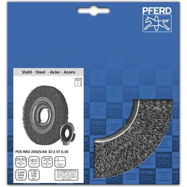 Pferd 43701210 Rundbürsten 15025-Ak 32-2 Inox 0,30'' ungezopft, 1 V