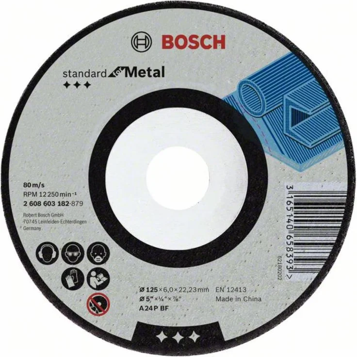 Bosch Professional Schruppscheibe gekröpft, Standard für Metal A 24 P BF, 230 mm, 22,23 mm, 6 mm, 2608603184 – Bild 1