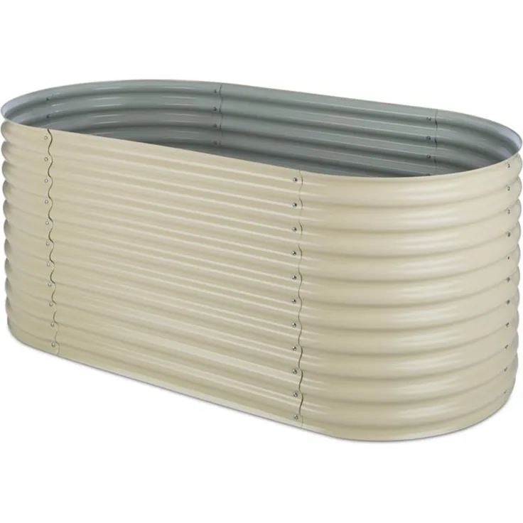 High Grow Hochbeet Gartenbeet 2,0m Zink-Alu-Beschichtung beige Beige