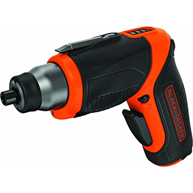 Black+Decker Pivot Akku-Schrauber (3.6V 1.5Ah Li-Ion, 2-Positionen-Handgriff, Rechts--Linkslauf, LED-Arbeitsleuchte, magnetische Bit-Aufbewahrung, Akku-Ladezustandsanzeige, Gummierung) CS3653LC – Bild 2