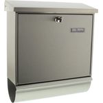 BURG-WÄCHTER Briefkasten-Set mit integriertem Zeitungsfach, A4 Einwurf-Format, EU Norm EN 13724, Edelstahl, Comfort-Set 39130 Ni