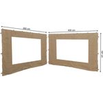2 Seitenteile mit PE Fenster 300-400x197cm für Blätter Pavillon 3x4m Seitenwand Sand