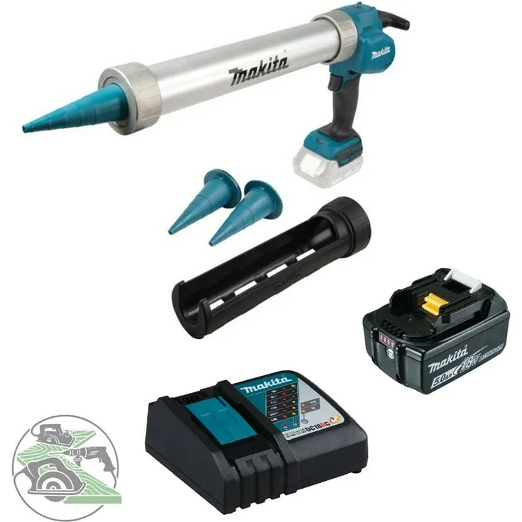Makita Akku-Kartuschenpistole DCG180ZX 18Vund BL1850B 5,0 Ah und Ladegerät DC18RC